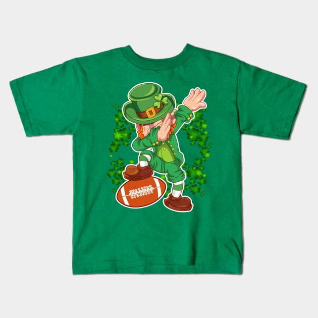 Dabbing Leprechaun Football St Patricks Day Boys Kids Sports Kids T-Shirt by Sun68